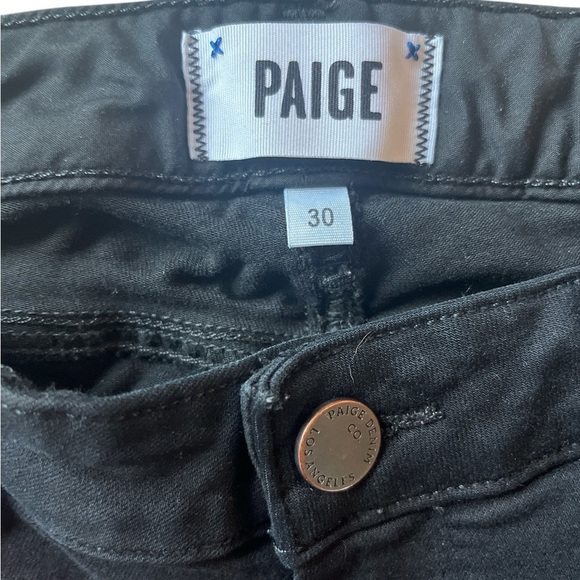 Paige Ladies Skyline Straight Cuffed Mid Rise Jeans Black Size 30 - Picture 4 of 7